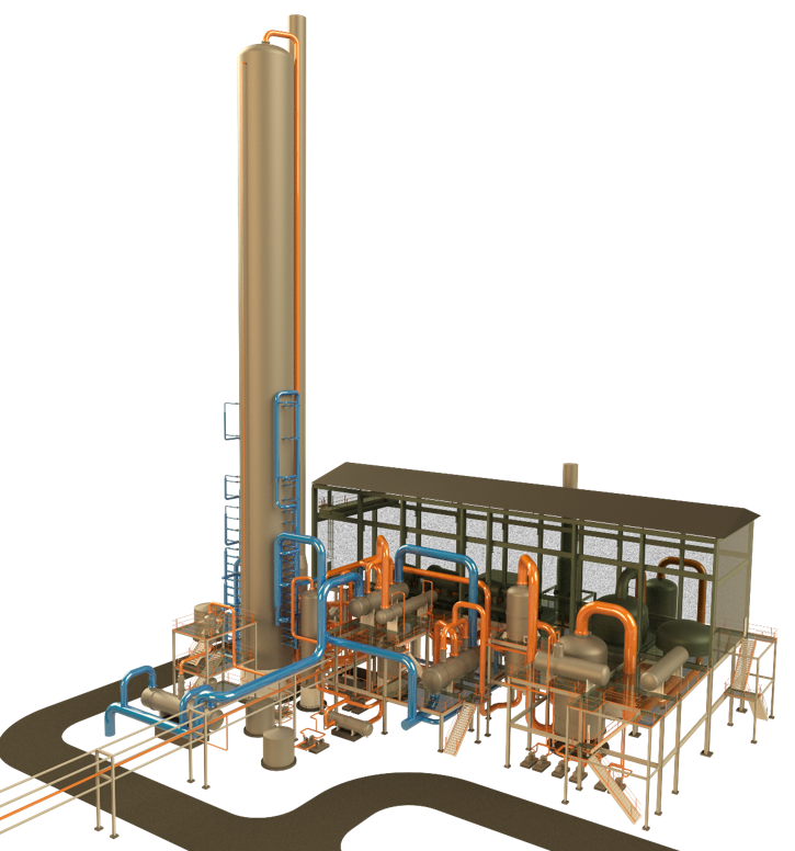 3д модель агрегата для производства азотной кислоты
